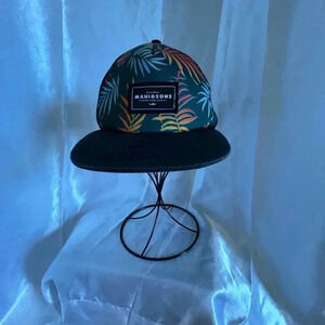 MAUI & SONS ORIGINAL “RIDE YOUR LIFE” MENS TRUCKER HATSIZE 7 1/8” BLACK FLORAL